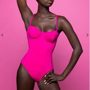 NWT TA3 Swim Pushy Sculpting Shaping Swimsuit Hot Pink Size Small Short B/C Cup